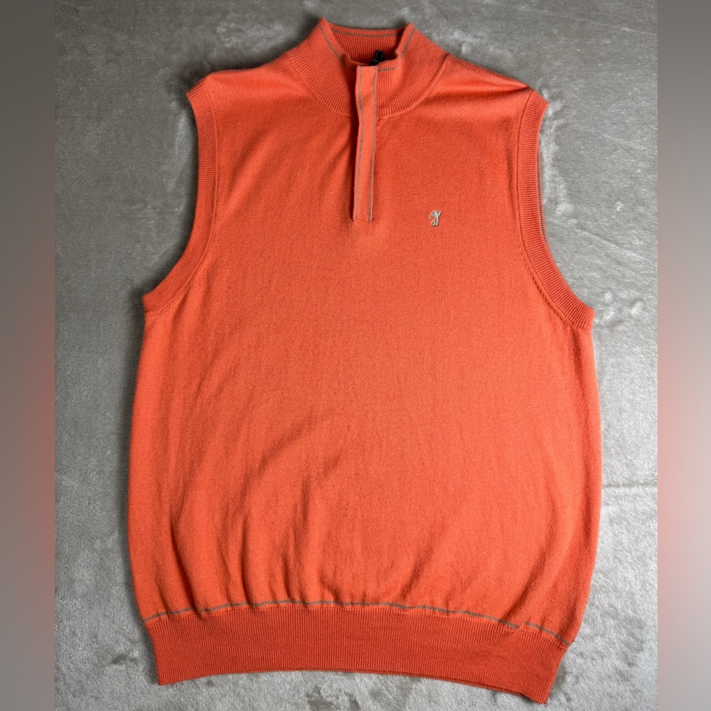 GMAC by‎ KARTEL Disney Collab Golf Vest Cashmere Cotton Pullover Large Orange